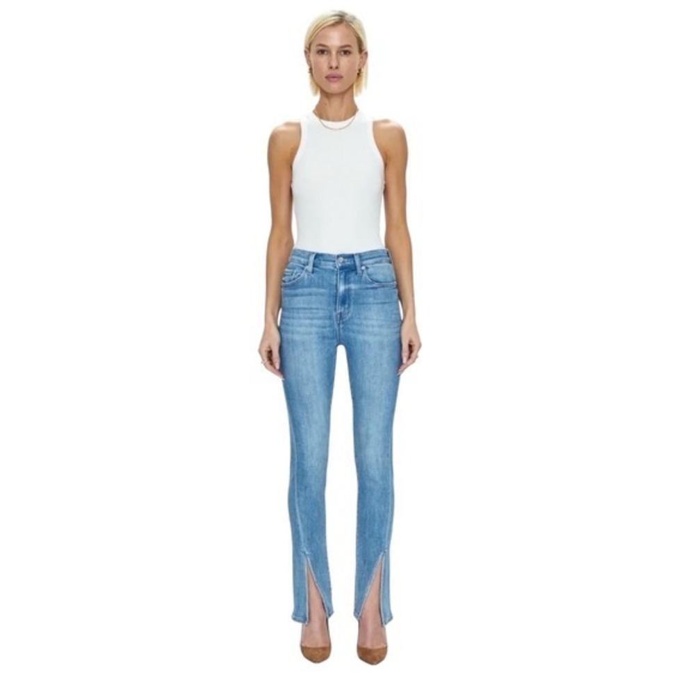 Pistola Teagan Vented Cigarette‎ Jeans Sz 28 Maita Wash High Rise Front Slit